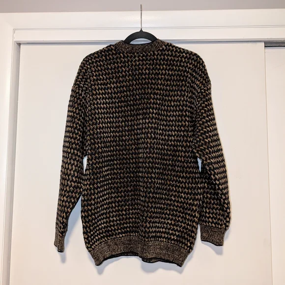 Men's Crewneck Tundra Sweater - Black and Brown - Picture 2 of 4